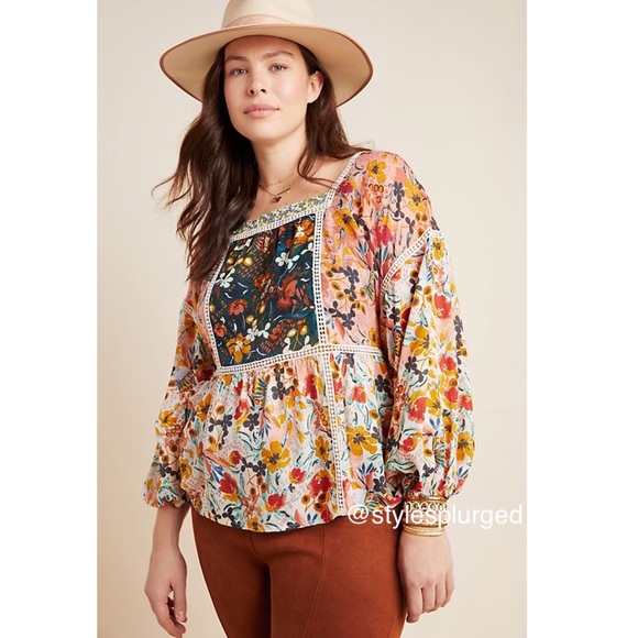 NWT ANTHRO Nikki Peasant Blouse size small - Picture 4 of 11